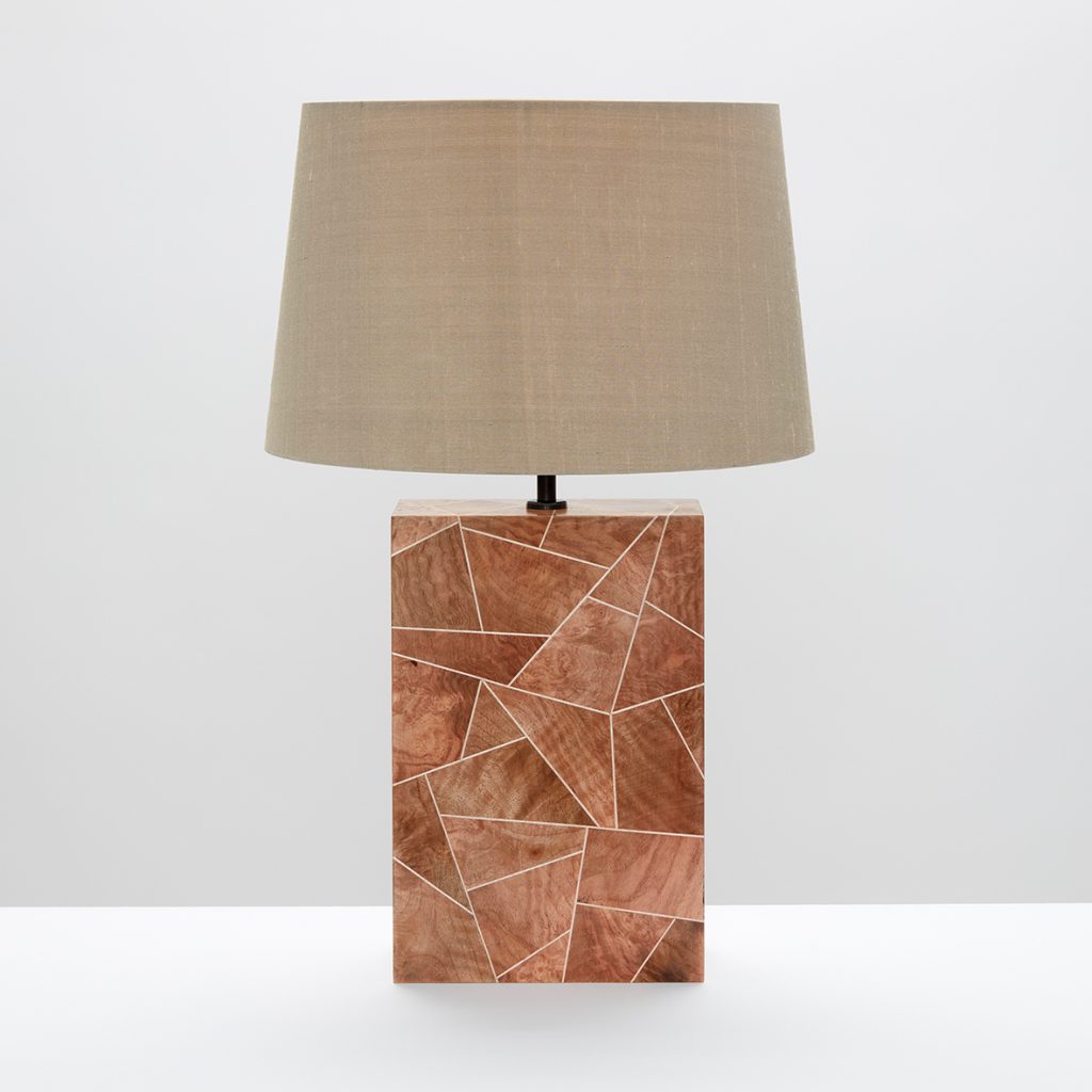 FACETED BURR WALNUT LAMP