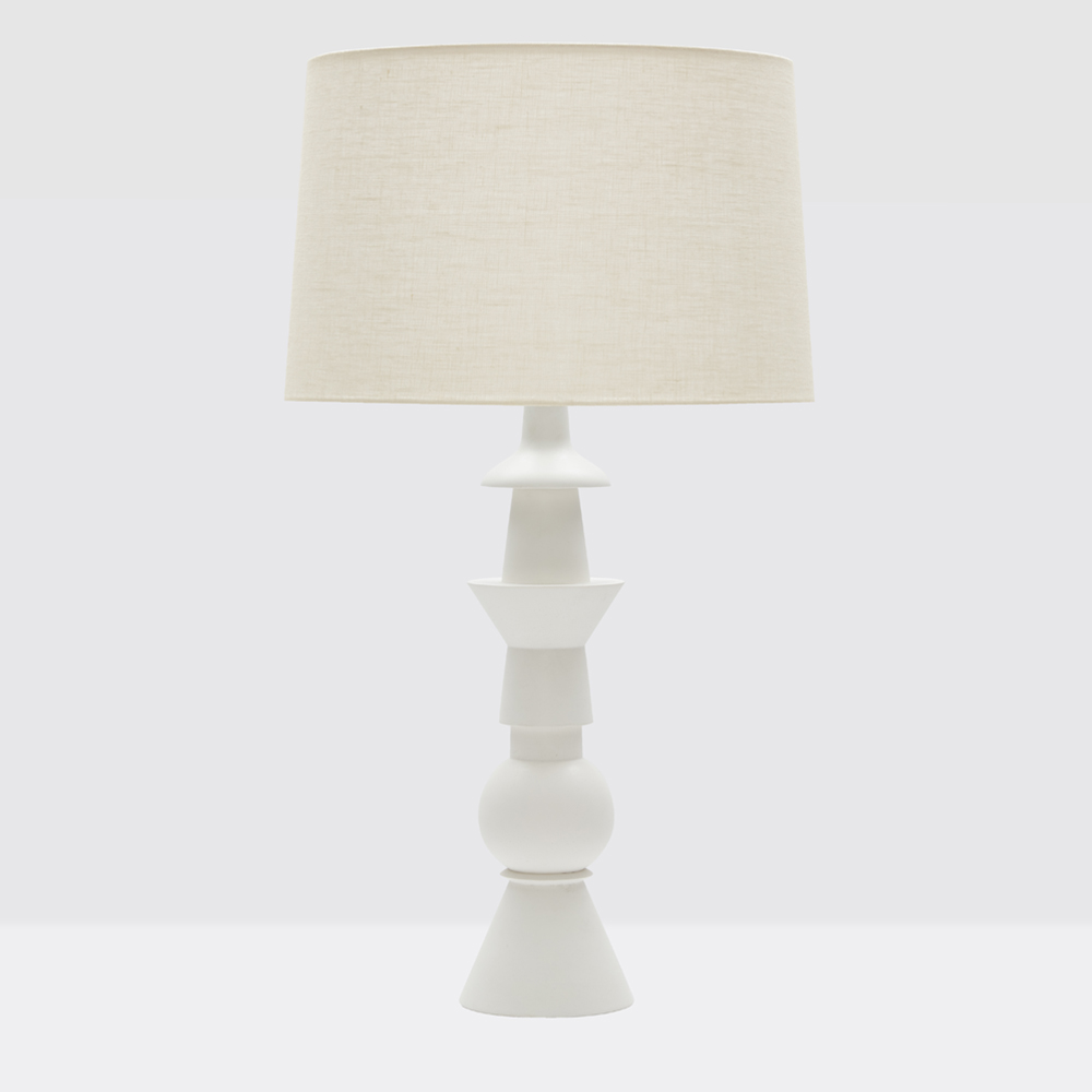 Cleo Table Lamp 1, White Plaster