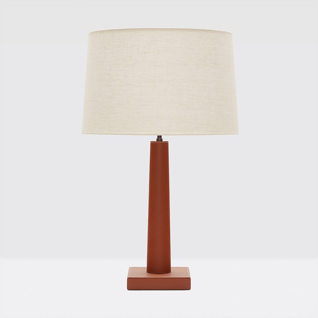 Column Table Lamp, Myrtle Leather