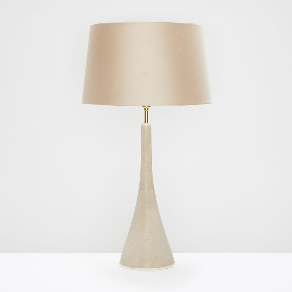 Cone Table Lamp, Shagreen, Bone