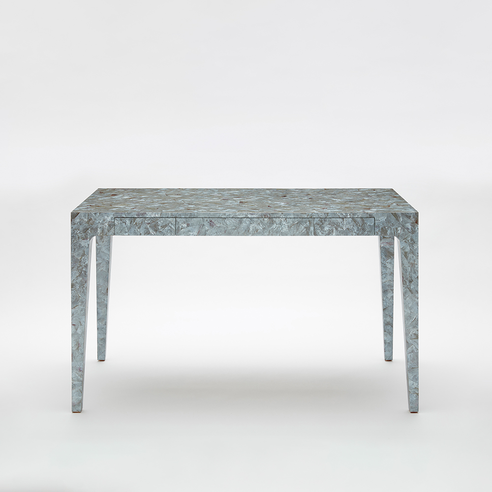 Milan Console Table, Shagreen Desk, Grey Hammershell