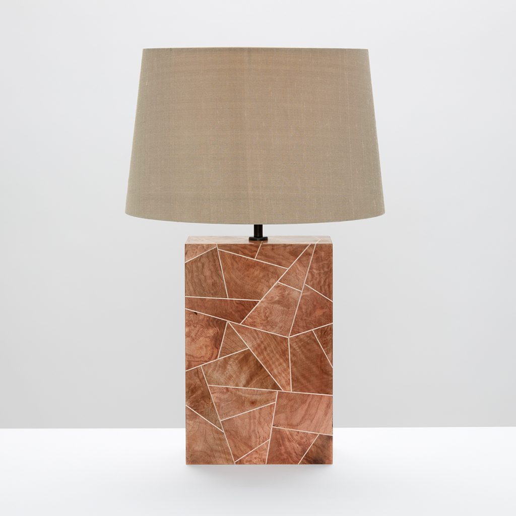 Table Lamp, Faceted Burr Walnut