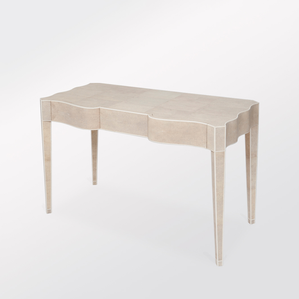 Sephera Serpentine Desk Table, Shagreen & Bone