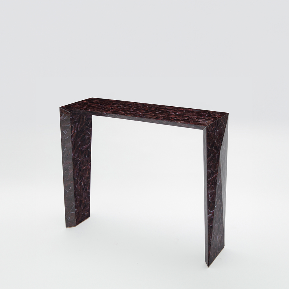 Zazo Console Table, Violet Oyster Shell